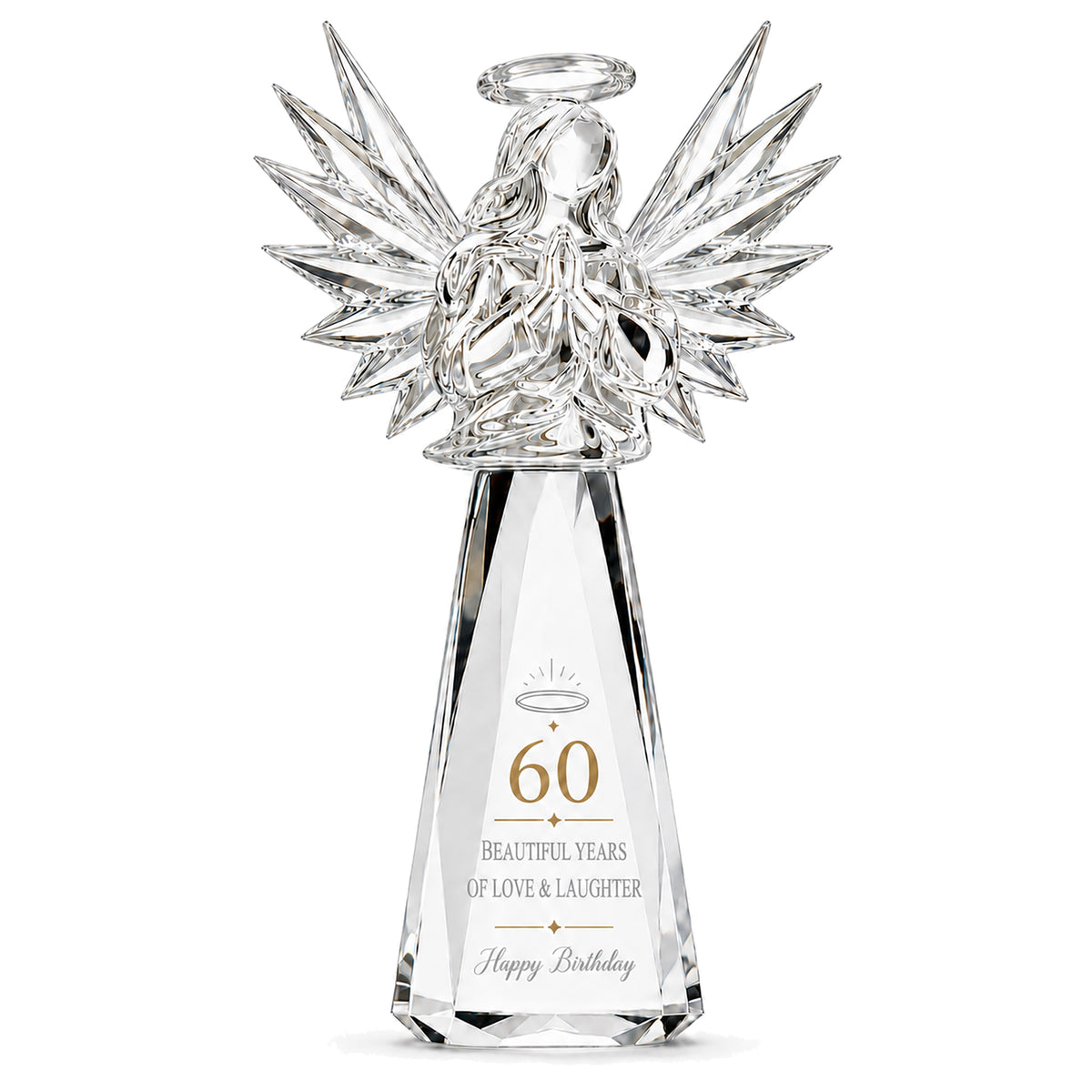 70th Birthday Gifts for Women, Clear Crystal Angel with Gift Box & Card